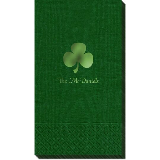 Three Leaf Shamrock Moire Guest Towels